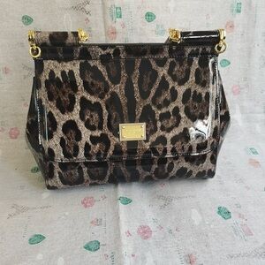 Dolce & Gabbana Kim Leopard Print Sicily Bag